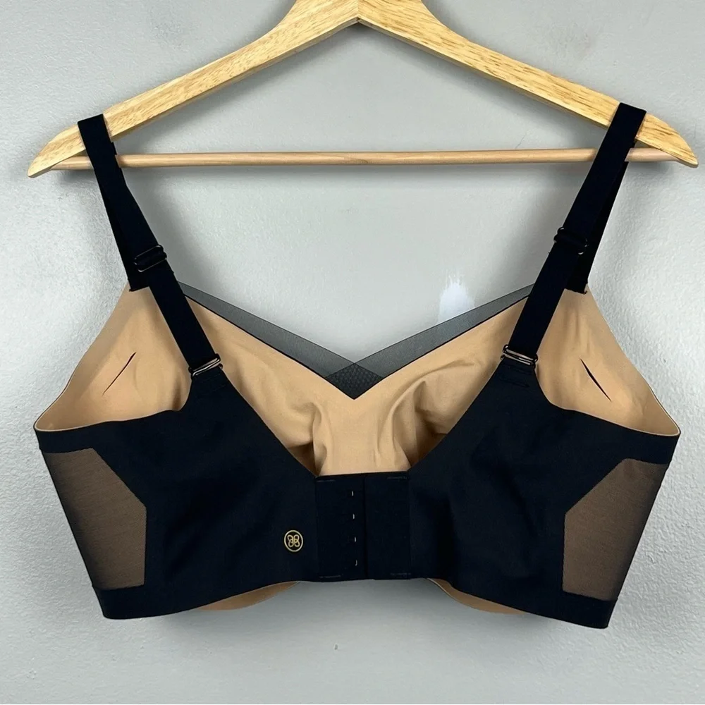 Honeylove Liftwear Crossover black wireless mesh inset bra, 1X 40C/D.